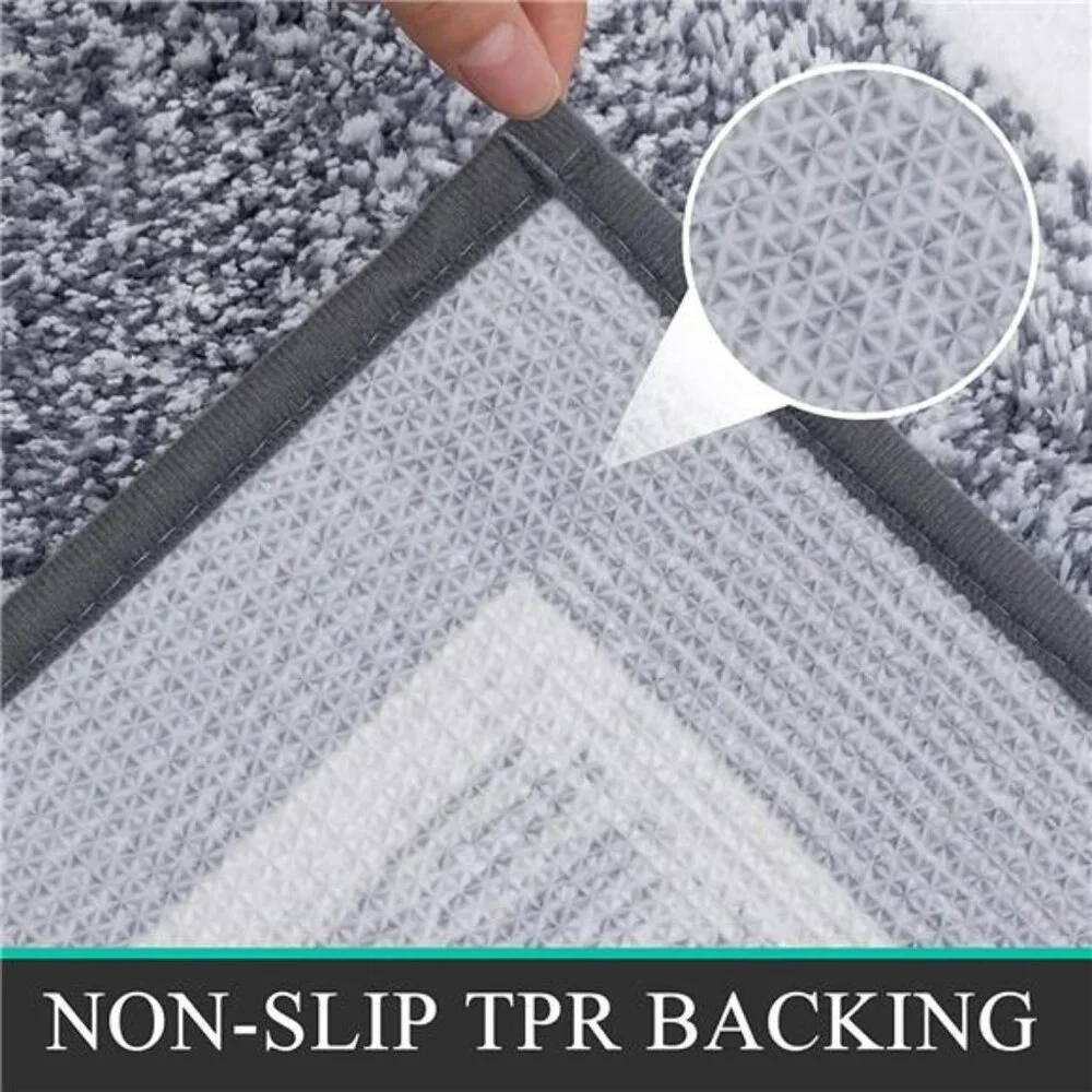 3pcs Bathroom Rugs Set with U-Shaped Mat, Non Slip, Quick Drying,